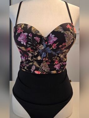 La Vie En Rose Black Floral One-Piece Swimsuit